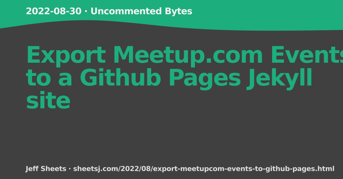Export Events to a Github Pages Jekyll site